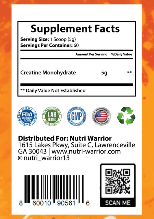 Nutri Warrior Creatine Monohydrate – Pharmacist-Formulated Muscle Builder